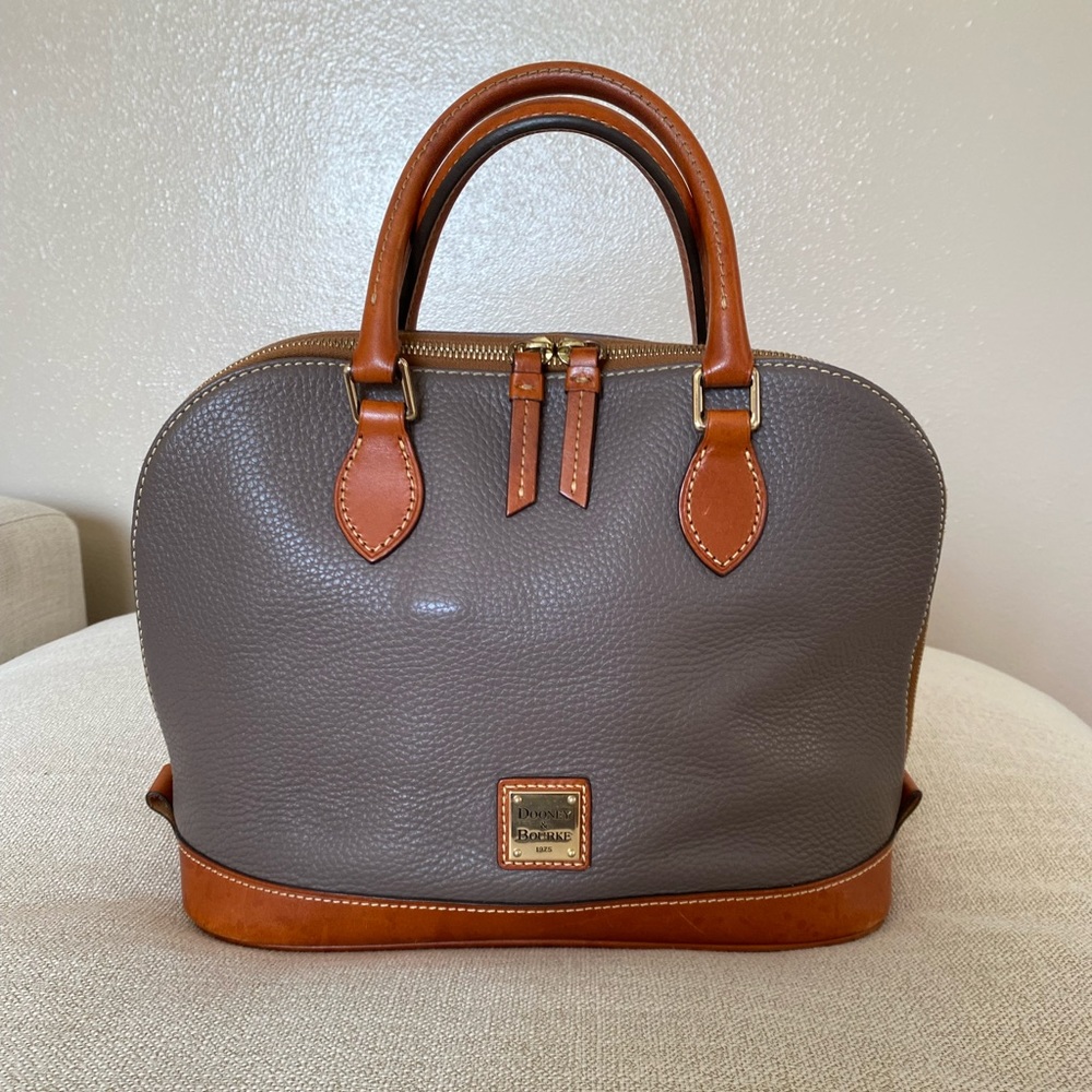Dooney & Bourke Elephant gray zip satchel